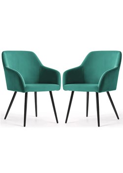 Zestaw 2 kubełkowych zielonych krzeseł welurowych - Terviso 2X ze sklepu Edinos.pl w kategorii Krzesła - zdjęcie 189394554