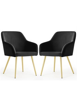 Zestaw 2 czarnych tapicerowanych krzeseł welurowych - Terviso 3X ze sklepu Edinos.pl w kategorii Krzesła - zdjęcie 189394574