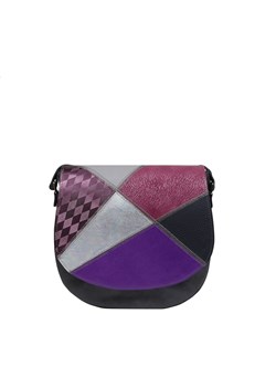 poielato fioletowa torebka damska skórzana listonoszka na ramię Mała ze sklepu Słoń Torbalski w kategorii Listonoszki - zdjęcie 189395731