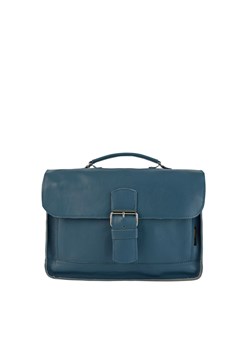 -szaroniebieska  torba skórzana listonoszka na ramię i do ręki  OLY ze sklepu Słoń Torbalski w kategorii Listonoszki - zdjęcie 189395740