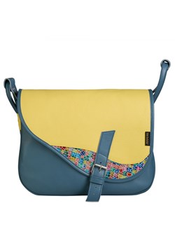 -niiebiesko żółta torebka damska skórzana  listonoszka na ramię Fres ze sklepu Słoń Torbalski w kategorii Listonoszki - zdjęcie 189395741