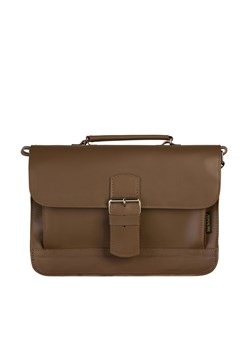 -beżowa torba skórzana listonoszka na ramię i do ręki  OLY ze sklepu Słoń Torbalski w kategorii Listonoszki - zdjęcie 189395743