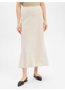 Samsøe Samsøe Lniana spódnica damska - Saagneta Kobiety len (100%) écru w paski ze sklepu vangraaf w kategorii Spódnice - zdjęcie 189395954