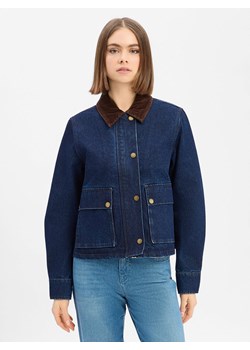 Marie Lund Damska kurtka dżinsowa Kobiety Bawełna granatowy jednolity ze sklepu vangraaf w kategorii Kurtki damskie - zdjęcie 189395960