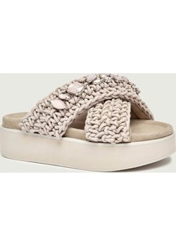 INUIKII Klapki WOVEN STONES | zamsz ze sklepu Gomez Fashion Store w kategorii Klapki damskie - zdjęcie 189396182