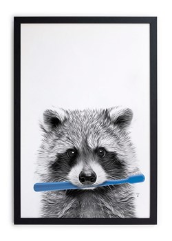 Folkifreckles Druk artystyczny "Racoon" w ramce - 30 x 40 cm ze sklepu Limango Polska w kategorii Obrazy - zdjęcie 189399782