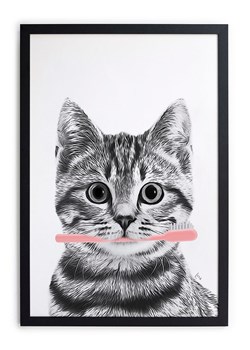 Folkifreckles Druk artystyczny "Cat Bath" w ramce - 30 x 40 cm ze sklepu Limango Polska w kategorii Obrazy - zdjęcie 189399784