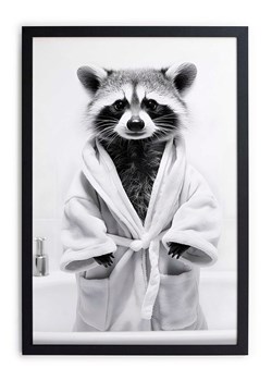 Folkifreckles Druk artystyczny "Racoon Bath" w ramce - 30 x 40 cm ze sklepu Limango Polska w kategorii Obrazy - zdjęcie 189399792