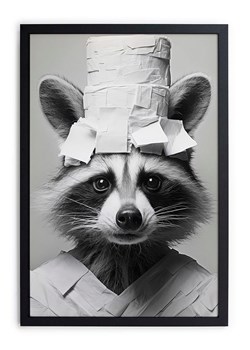 Folkifreckles Druk artystyczny "Racoon Paper" w ramce - 30 x 40 cm ze sklepu Limango Polska w kategorii Obrazy - zdjęcie 189399794