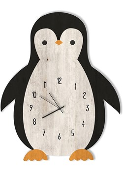Folkifreckles Zegar ścienny "Penguin" w kolorze czarno-białym - 40 x 40 cm ze sklepu Limango Polska w kategorii Zegary - zdjęcie 189399923