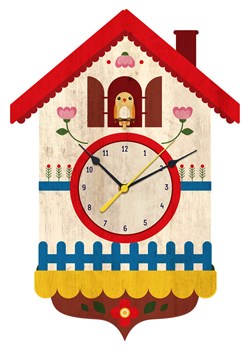 The Wild Hug Kolorowy zegar ścienny "Cuckoo" - 40 x 40 cm ze sklepu Limango Polska w kategorii Zegary - zdjęcie 189399924