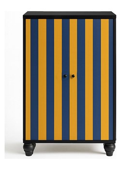 little nice things Wysoka komoda "Marcus" w kolorze czarno-żółto-niebieskim - 75 x 127 x 45 cm ze sklepu Limango Polska w kategorii Szafy - zdjęcie 189400243