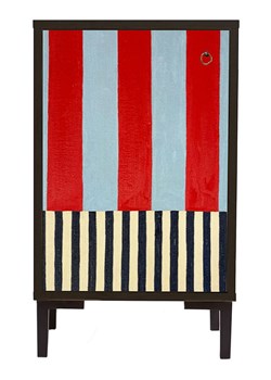 little nice things Stolik nocny "William" w kolorze czarnym ze wzorem - 40 x 65 x 30 cm ze sklepu Limango Polska w kategorii Szafy - zdjęcie 189400282