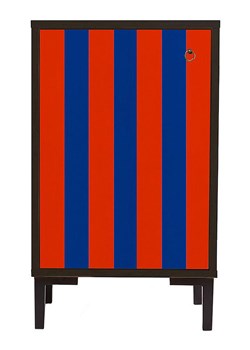 little nice things Stolik nocny "William" w kolorze czarno-czerwono-niebieskim - 40 x 65 x 30 cm ze sklepu Limango Polska w kategorii Szafy - zdjęcie 189400294