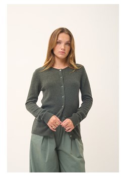 Just Cashmere Kaszmirowy kardigan "Katharine" w kolorze ciemnozielonym ze sklepu Limango Polska w kategorii Swetry damskie - zdjęcie 189401644