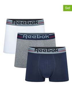 Reebok Bokserki (3 pary) w kolorze granatowym, białym i szarym ze sklepu Limango Polska w kategorii Majtki męskie - zdjęcie 189403842