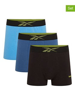 Reebok Bokserki (3 pary) w kolorze czarno-błękitno-niebieskim ze sklepu Limango Polska w kategorii Majtki męskie - zdjęcie 189403870