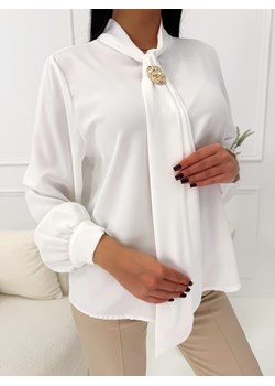 Kremowa Koszula z Wiązaniem przy Szyi ze sklepu ModnaKiecka.pl w kategorii Koszule damskie - zdjęcie 189406813