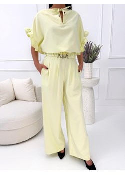 Cytrynowy Elegancki Dwuczęściowy Komplet ze sklepu ModnaKiecka.pl w kategorii Komplety i garnitury damskie - zdjęcie 189406833