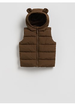 Reserved - Pikowana kamizelka z kapturem - brązowy ze sklepu Reserved w kategorii Kamizelki chłopięce - zdjęcie 189407122