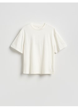 Reserved - Bawełniany t-shirt oversize - złamana biel ze sklepu Reserved w kategorii Bluzki damskie - zdjęcie 189407164