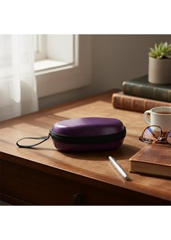 Fioletowe Etui okularowe futerał na zamek z uchwytem ETC-99B ze sklepu Stylion w kategorii Etui - zdjęcie 189407372