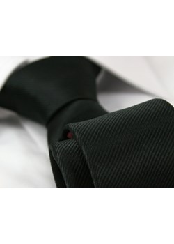 Męski Krawat ŚLEDŹ (Wąski) w Delikatny Prążek -5cm- Angelo di Monti, Czarny KRADM0909 ze sklepu JegoSzafa.pl w kategorii Krawaty - zdjęcie 20689980