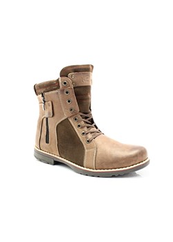 Męskie buty zimowe skóra - KENT 237 BRĄZOWE + WELUR ze sklepu Tymoteo.pl - sklep obuwniczy w kategorii Buty zimowe męskie - zdjęcie 28802601