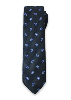 Elegancki Krawat Męski w Niebieski Wzór Paisley -6cm- Alties, Ciemny Niebieski KRALTS0095 ze sklepu JegoSzafa.pl w kategorii Krawaty - zdjęcie 37282812