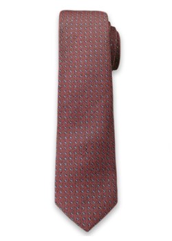 Elegancki Krawat Męski w Drobny Oryginalny Wzorek - 6 cm - Alties, Łososiowy KRALTS0100 ze sklepu JegoSzafa.pl w kategorii Krawaty - zdjęcie 37282822