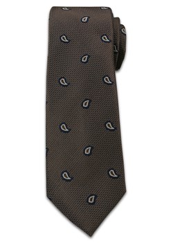 Elegancki Krawat Męski, Wzór Paisley, Nerka, Łezka - Chattier, Brązowy KRCH0942 ze sklepu JegoSzafa.pl w kategorii Krawaty - zdjęcie 37282913