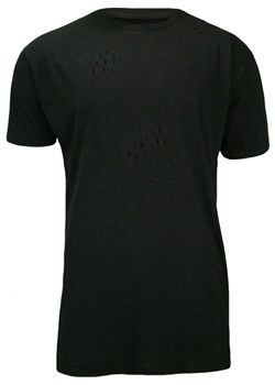 Czarny, Przedłużony T-Shirt (Koszulka) z Dziurami, 100% BAWEŁNA, Brave Soul, Męski TSBRSSS17BENJIblack ze sklepu JegoSzafa.pl w kategorii T-shirty męskie - zdjęcie 37285502
