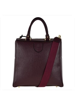 Elegancka torebka skórzana kuferek bordo ze sklepu melon.pl w kategorii Torby Shopper bag - zdjęcie 40079160