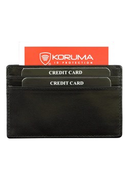 Skórzane etui ochronne na karty kredytowe oraz zbliżeniowe z okienkiem (Czarny) ze sklepu Koruma ID Protection w kategorii Etui - zdjęcie 41701882