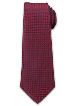 Wyrazisty Krawat Męski- Chattier- 6,7 cm - Oryginalny Wzór, Czerwono-Granatowy KRCH1006 ze sklepu JegoSzafa.pl w kategorii Krawaty - zdjęcie 41781114