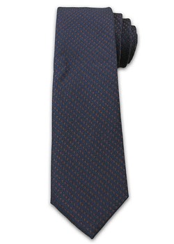 Męski Stylowy Krawat z Brązowym Rzucikiem - Chattier- 6,7cm - Granatowy KRCH1007 ze sklepu JegoSzafa.pl w kategorii Krawaty - zdjęcie 41781150