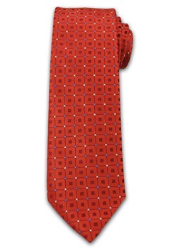 Jaskrawy, Męski Krawat w Oryginalny Wzór- Chattier - 6,7 cm - Pomarańczowy KRCH1022 ze sklepu JegoSzafa.pl w kategorii Krawaty - zdjęcie 41781524
