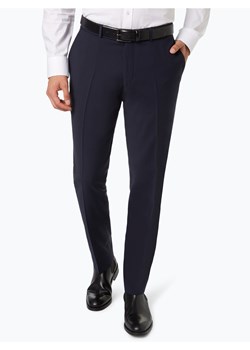Finshley & Harding London Męskie spodnie od garnituru modułowego Mężczyźni Slim Fit granatowy jednolity ze sklepu vangraaf w kategorii Spodnie męskie - zdjęcie 46961420