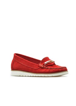 Mokasyny Lemar 10051 Czerwone zamsz ze sklepu Arturo-obuwie w kategorii Mokasyny damskie - zdjęcie 47488744