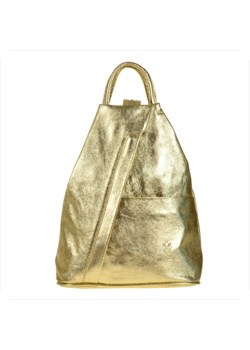 Zgrabny plecak skórzany złoto jasne lekki ze sklepu melon.pl w kategorii Plecaki - zdjęcie 51041912