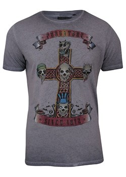Ciemnoliliowa Męska Koszulka (T-shirt) - Brave Soul - Trupie Czaszki na Krzyżu TSBRSSS18CROSSlilac ze sklepu JegoSzafa.pl w kategorii T-shirty męskie - zdjęcie 51902780