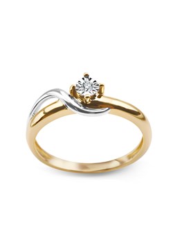 Pierścionek z dwukolorowego złota z diamentem ze sklepu YES.pl w kategorii Pierścionki - zdjęcie 57365070