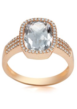 Pierścionek z różowego złota z topazem i diamentami - Daylight ze sklepu YES.pl w kategorii Pierścionki - zdjęcie 57366123