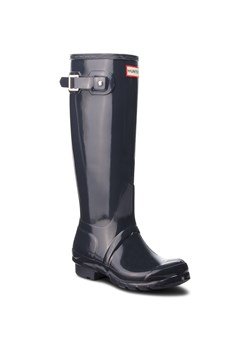 Kalosze damskie Hunter bez wzorów bez zapięcia płaskie casual z wysoką cholewką 