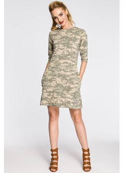 Dresowa sukienka moro - model 3 ze sklepu Cudmoda w kategorii Sukienki - zdjęcie 57624691