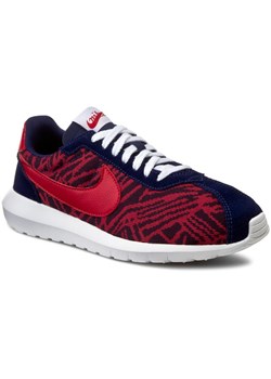 Fioletowe buty sportowe damskie Nike roshe z tworzywa sztucznego sznurowane 