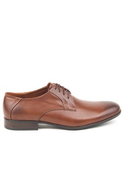 Buty eleganckie męskie brązowe Akardo jesienne skórzane 