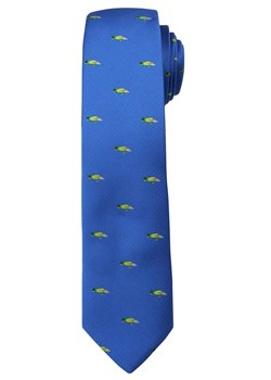 Błękitny Stylowy Krawat -Angelo di Monti- 6 cm, Męski, w Zielone Papugi, Motyw Zwierzęcy KRADM1452 ze sklepu JegoSzafa.pl w kategorii Krawaty - zdjęcie 58952773