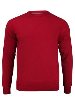 Sweter Czerwony Klasyczny Męski Bawełniany, Okrągły Dekolt (U-neck) - Adriano Guinari SWADGAW18skipatrolU ze sklepu JegoSzafa.pl w kategorii Swetry męskie - zdjęcie 59018243