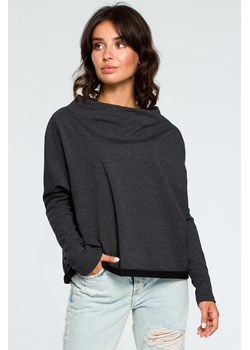 Bluza z dekoltem z tyłu - grafitowa ze sklepu Cudmoda w kategorii Bluzy damskie - zdjęcie 59644460